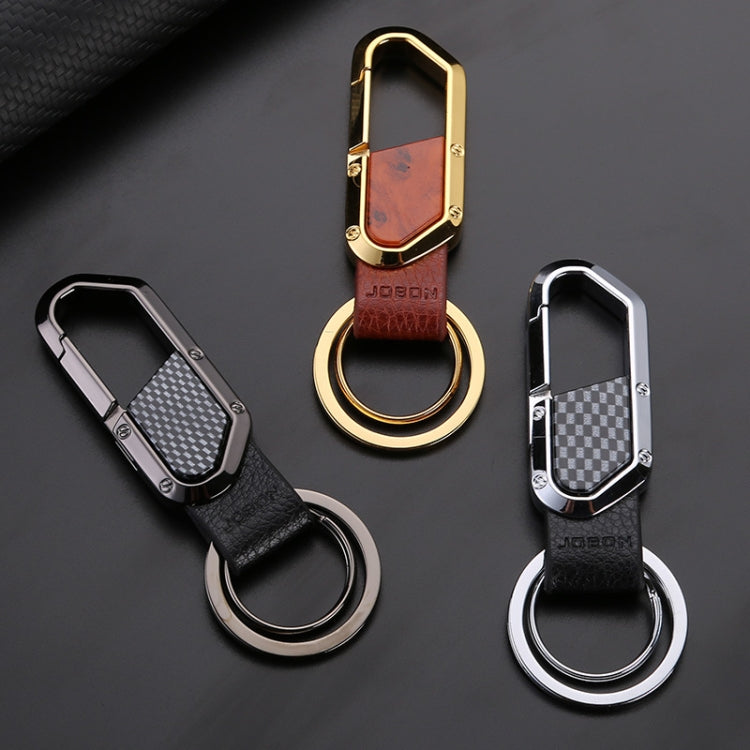 JOBON ZB-106A Business Men Metal Keychain Double Loop Car Pendant Keychain(Golden) - Key Rings by JOBON | Online Shopping UK | buy2fix