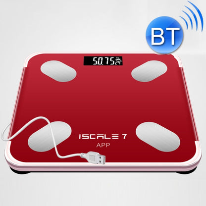 ISCRLE7 Smart Weight Scale Bluetooth Body Fat Measuring Instrument Charging Model(Red) - Body Scales by ISCRLE7 | Online Shopping UK | buy2fix