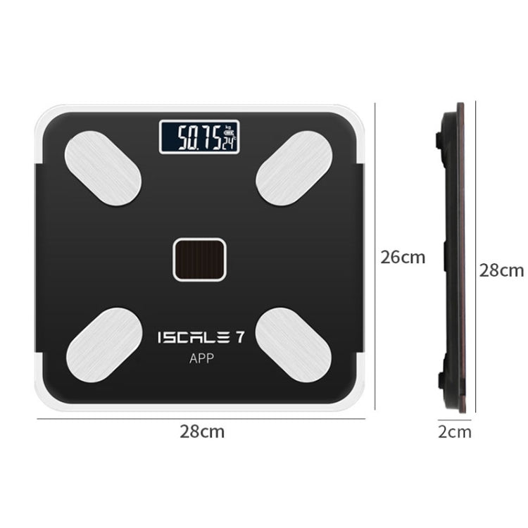 ISCRLE7 Smart Weight Scale Bluetooth Body Fat Measuring Instrument Battery Model(Bright Black) - Body Scales by ISCRLE7 | Online Shopping UK | buy2fix