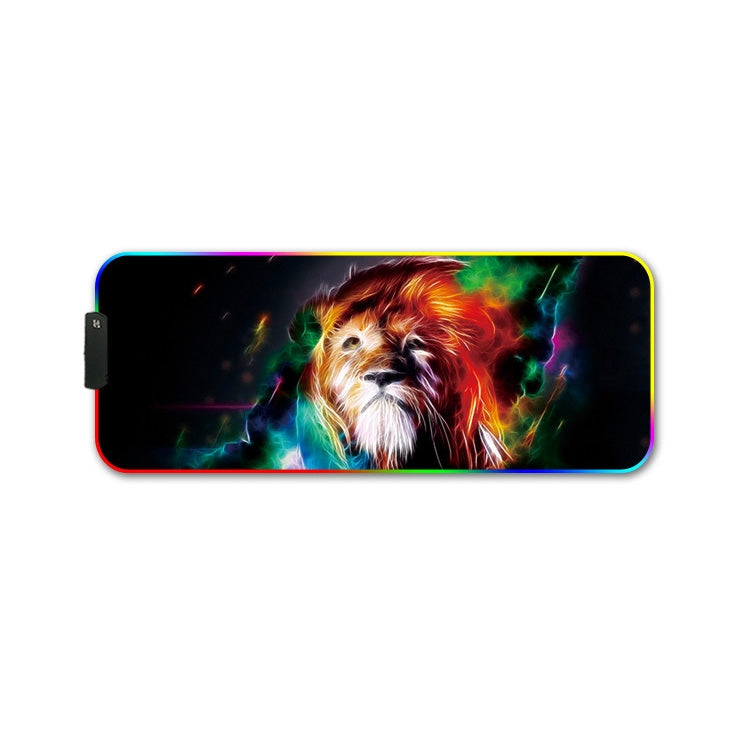 250x350x4mm F-01 Rubber Thermal Transfer RGB Luminous Non-Slip Mouse Pad(Colorful Lion) - Mouse Pads by buy2fix | Online Shopping UK | buy2fix