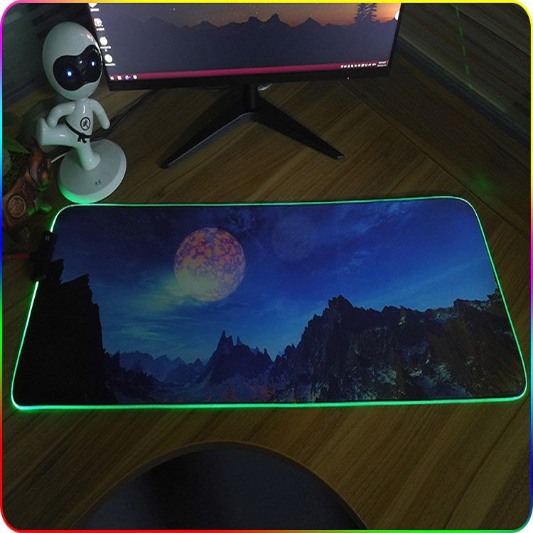 350x900x3mm F-01 Rubber Thermal Transfer RGB Luminous Non-Slip Mouse Pad(Ice Lend) - Mouse Pads by buy2fix | Online Shopping UK | buy2fix