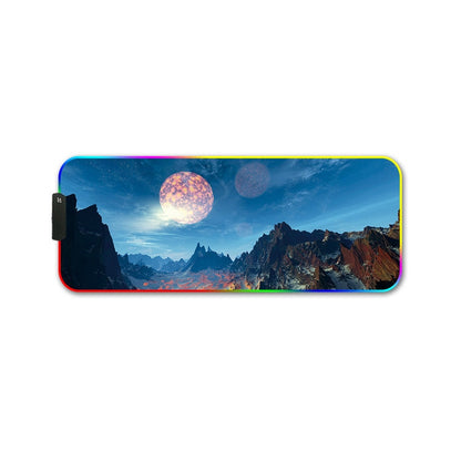 400x900x3mm F-01 Rubber Thermal Transfer RGB Luminous Non-Slip Mouse Pad(Snow Peak) - Mouse Pads by buy2fix | Online Shopping UK | buy2fix