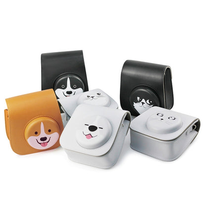 Cartoon Full Body Camera PU Leather Case Bag with Strap for FUJIFILM instax mini 9 / mini 11 / mini 8(Gray Small Milk Dog) - Camera Accessories by buy2fix | Online Shopping UK | buy2fix