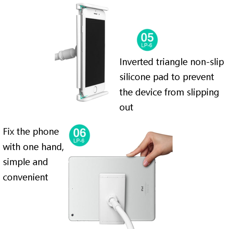LP-6 Tablet Mobile Phone Lazy Bracket Detachable Bed Bracket, Style: Two-stage (Golden) - Lazy Bracket by buy2fix | Online Shopping UK | buy2fix