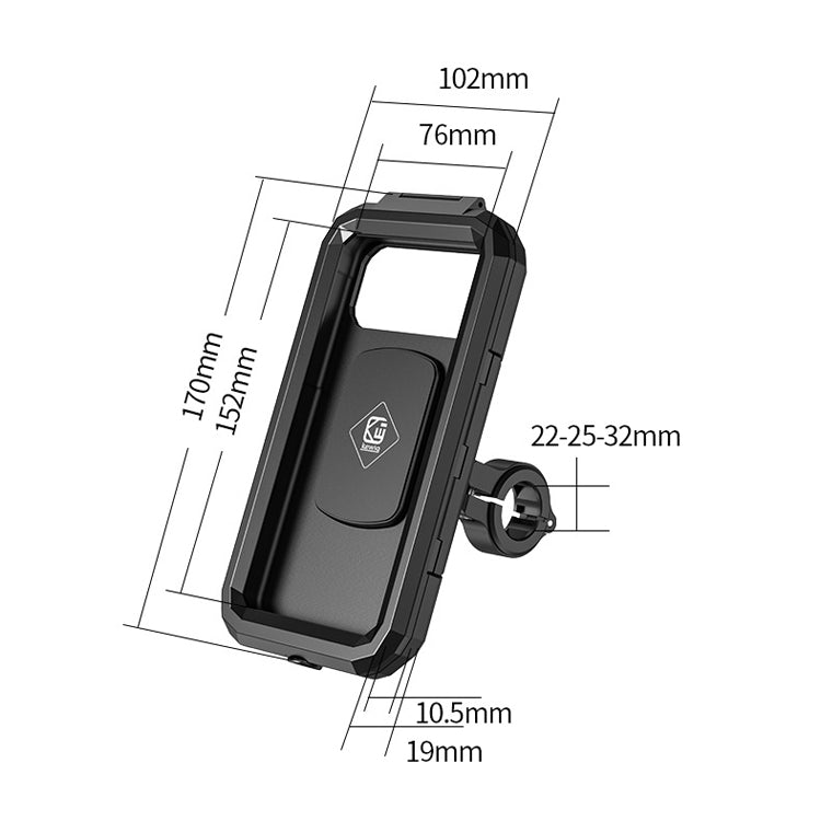 Kewig Bicycle Motorcycle Waterproof Box Mobile Phone Bracket Riding Touch Mobile Phone Fixed Seat(M18S-B1 Small Handlebar Installation) - Holder by Kewig | Online Shopping UK | buy2fix