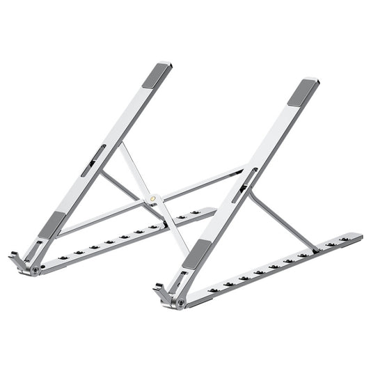 Oatsbasf V01 Portable Metal Laptop Cooling Bracket Aluminum Alloy Folding Adjustable Lifting Stand(Silver) - Computer & Networking by Oatsbasf | Online Shopping UK | buy2fix