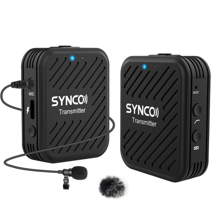 SYNCO Engragal  Wireless Microphone System 2.4GHz Interview Lavalier Lapel Mic Receiver Kit For Phones DSLR Tablet Camcorder,Configuration G1 (A1) - Consumer Electronics by buy2fix | Online Shopping UK | buy2fix