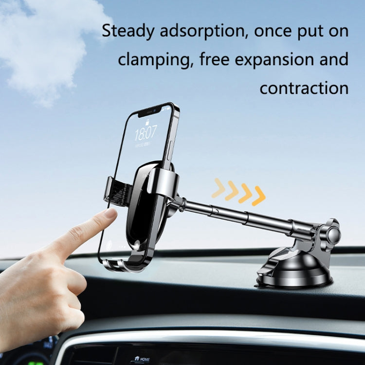 OATSBASF 03513 Phone Car Magnetic Telescopic Bracket Suction Cup Type Navigation Mobile Phone Bracket(Graphite Black) - Car Holders by OATSBASF | Online Shopping UK | buy2fix