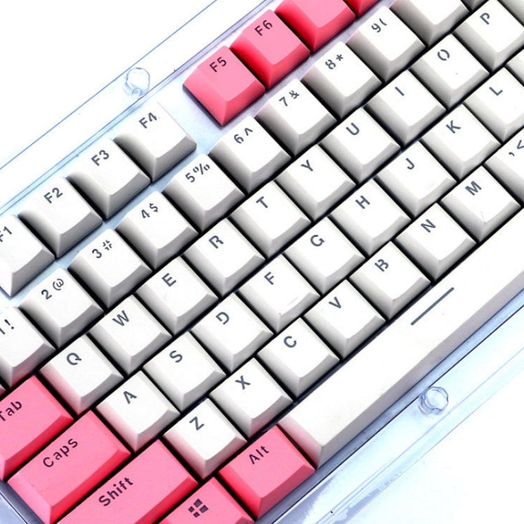 104-Keys Two-Color Mold Transparent PBT Keycap Mechanical Keyboard(Pink White) - Wired Keyboard by buy2fix | Online Shopping UK | buy2fix