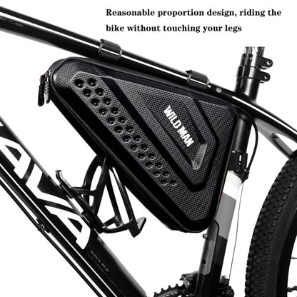 WILD MAN ES19 Bicycle EVA Hard Shell Triangle Bag Mountain Bike Front Beam Bag(Black) - Bicycle Bags by WILD MAN | Online Shopping UK | buy2fix
