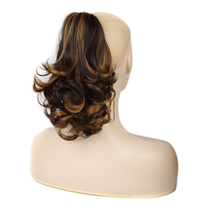 Women Curly Hair Short Ponytail Wig With Shark Clip(4AH27A #) - Wigs by buy2fix | Online Shopping UK | buy2fix