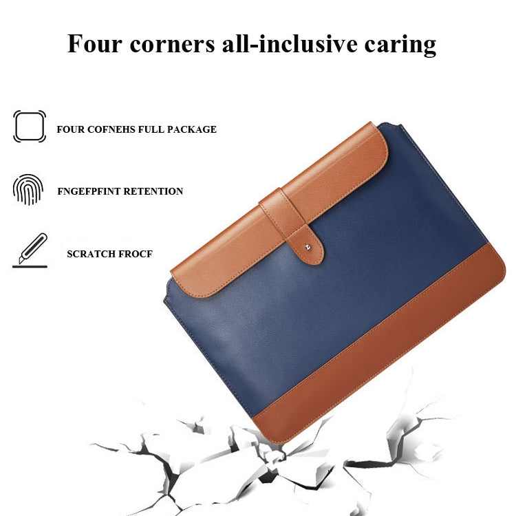 Horizontal Microfiber Color Matching Notebook Liner Bag, Style: Liner Bag+Power Bag(Black + Brown), Applicable Model: 14-15.4 Inch - 15 inch by buy2fix | Online Shopping UK | buy2fix