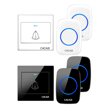 CACAZI H10 1 For 2 Home Wireless Music Doorbell without Battery, Plug:EU Plug(White) - Wireless Doorbell by CACAZI | Online Shopping UK | buy2fix