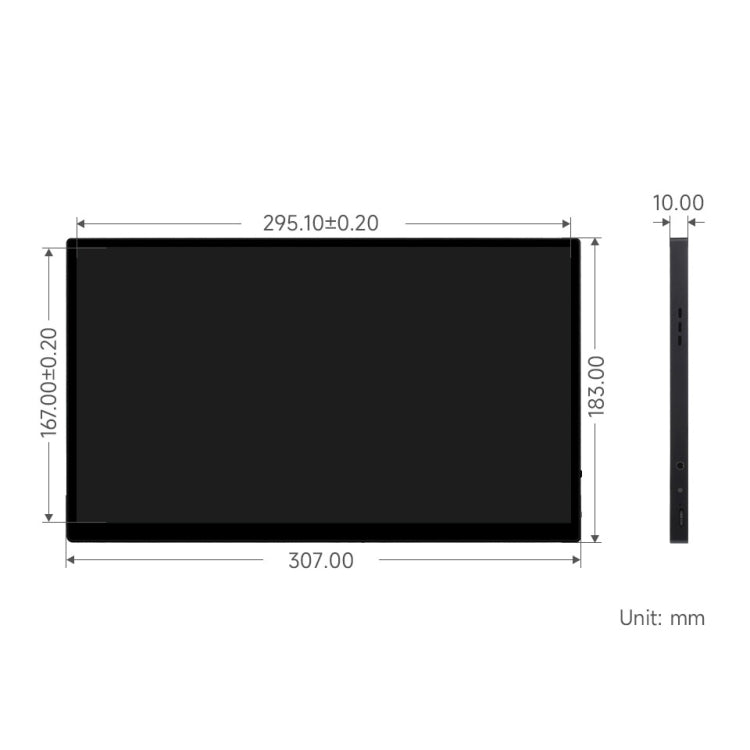 Waveshare 13.3 Inch 2K 2560×1440 HDMI/Type-C Display Interface AMOLED Touch Display(EU Plug) - Modules Expansions Accessories by Waveshare | Online Shopping UK | buy2fix