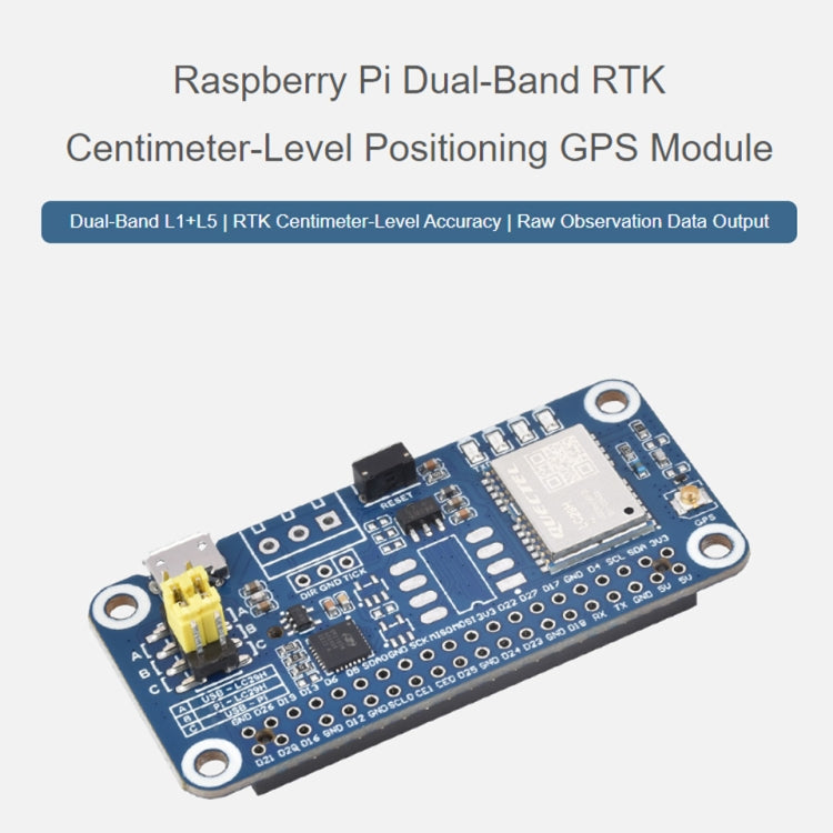 Waveshare For Raspberry Pi LC29H Series Dual-Band L1+L5 Positioning GPS Module, Spec: (DA) GPS/RTK HAT - Raspberry Pi Accessories by Waveshare | Online Shopping UK | buy2fix