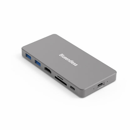 Blueendless Mobile Hard Disk Box Dock Type-C To HDMI USB3.1 Solid State Drive, Style: 7-in-1 (Support M.2 NVME) - HDD Enclosure by Blueendless | Online Shopping UK | buy2fix