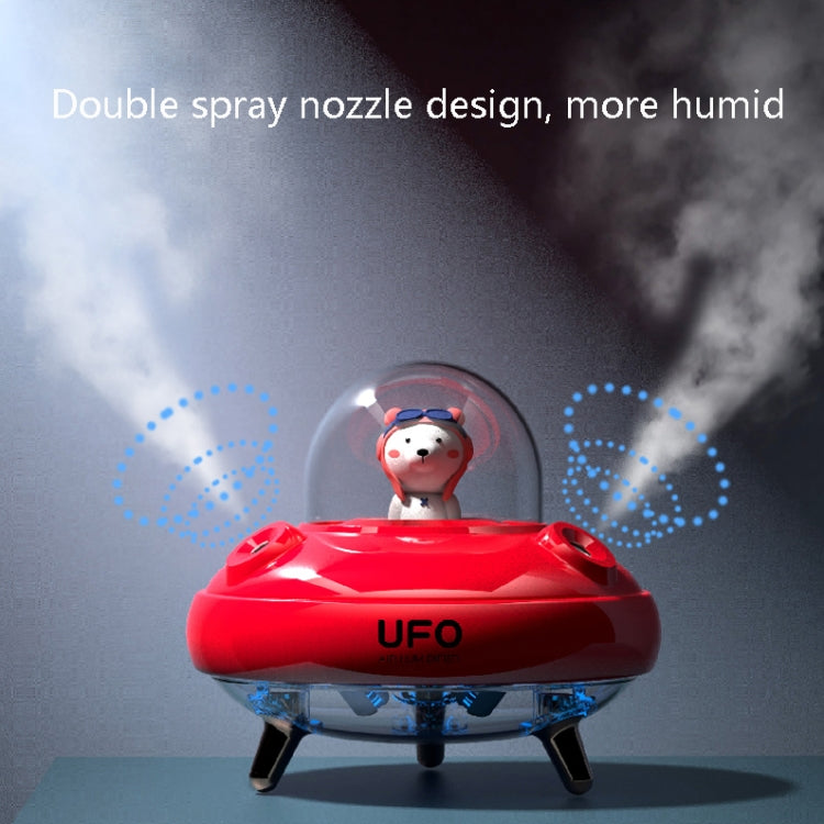 HO3 UFO Double Spraying Pet Humidifier Home Air Nebulizer Water Replenishing Instrument, Colour: Battery Model (Red) - Home & Garden by buy2fix | Online Shopping UK | buy2fix