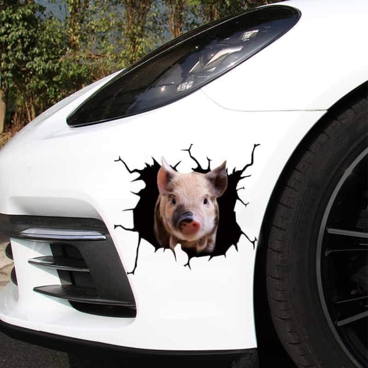 6 PCS Animal Wall Stickers Pig Hoisting Car Window Static Stickers(Pig 04) - In Car by buy2fix | Online Shopping UK | buy2fix