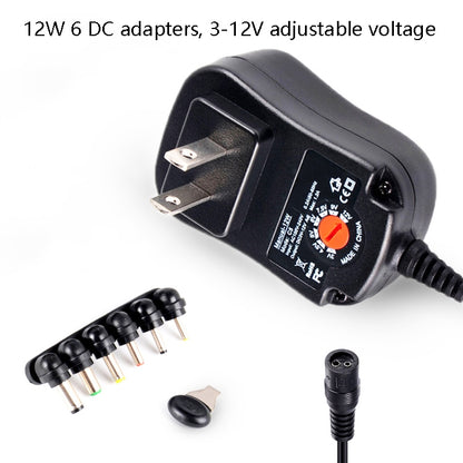 C5 3-12V 12W Adjustable Voltage Regulated Switch Power Supply Power Adapter Multifunction Charger With DC Tips(US Plug) - AC Adapers by buy2fix | Online Shopping UK | buy2fix