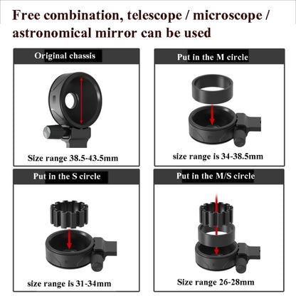 Eyeskey Telescope Phone Holder Camera Holder Telescope Universal Astronomical Mirror Phone Clip, Shape: CM-8M / S(Black) - Accessories by Eyeskey | Online Shopping UK | buy2fix