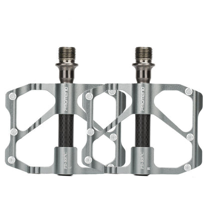 PD-R87C  1 Pair PROMEND Bicycle Road Bike Mountain Bike 3 Palin Carbon Fiber Bearing Pedal(Silver) - Pedals by PROMEND | Online Shopping UK | buy2fix