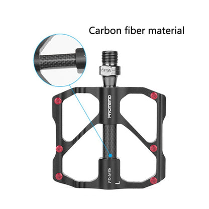 PD-R87C  1 Pair PROMEND Bicycle Road Bike Mountain Bike 3 Palin Carbon Fiber Bearing Pedal(Silver) - Pedals by PROMEND | Online Shopping UK | buy2fix