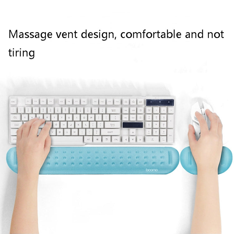 Baona Silicone Memory Cotton Wrist Pad Massage Hole Keyboard Mouse Pad, Style: Medium Keyboard Rest (Blue) - Mouse Pads by Baona | Online Shopping UK | buy2fix