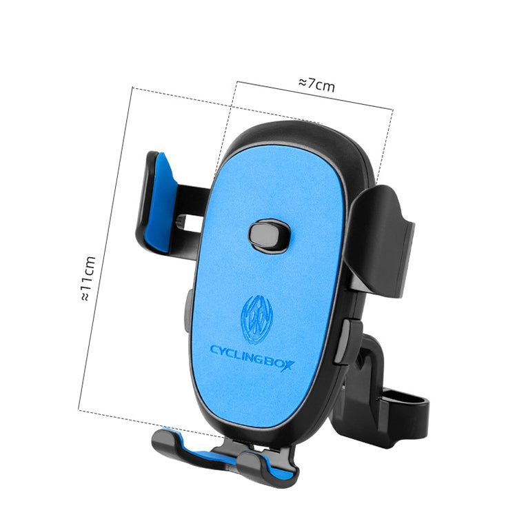 2 PCS CYCLINGBOX BG-2930 Bicycle Mobile Phone Frame Plastic One-Click Lock Mobile Phone Bracket, Style: Handlebar Installation (Blue） - Outdoor & Sports by CYCLINGBOX | Online Shopping UK | buy2fix