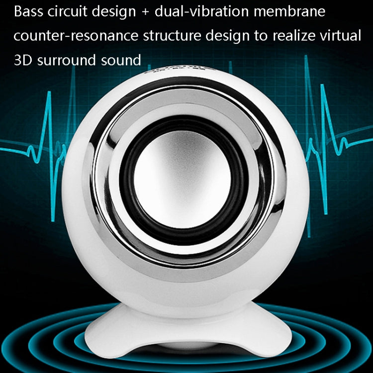 BOAI 072 Notebook Desktop Computer Speaker USB Multimedia Mini Audio(White) -  by BOAI | Online Shopping UK | buy2fix