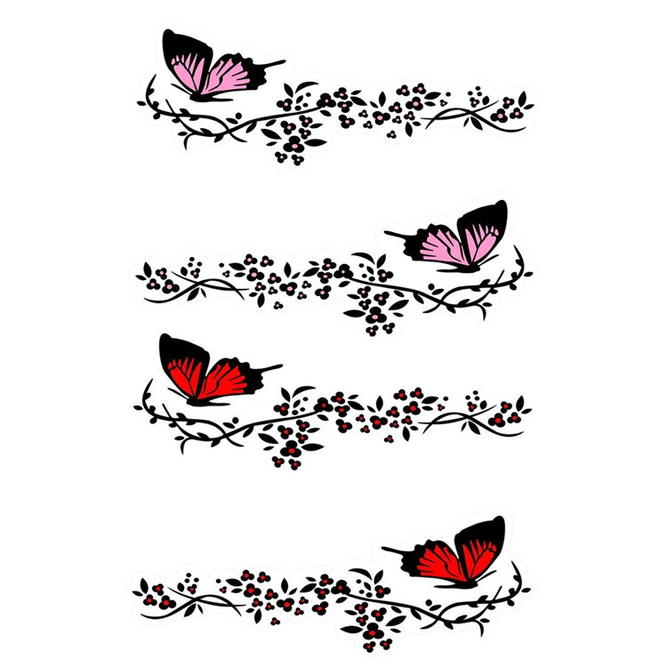 2 Pairs R729 Butterfly Flower Car Sticker Butterfly Love Flower Personality Engine Cover Body Decorative Sticker(Red) - In Car by buy2fix | Online Shopping UK | buy2fix