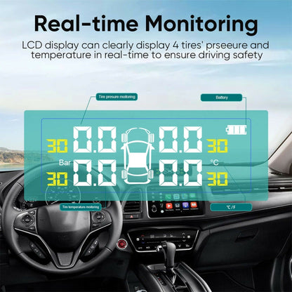 T1 Vehicle-mounted Solar Wireless Tire Pressure Monitoring System General-purpose Vehicle Tire Pressure Thermometer(Black) - In Car by buy2fix | Online Shopping UK | buy2fix