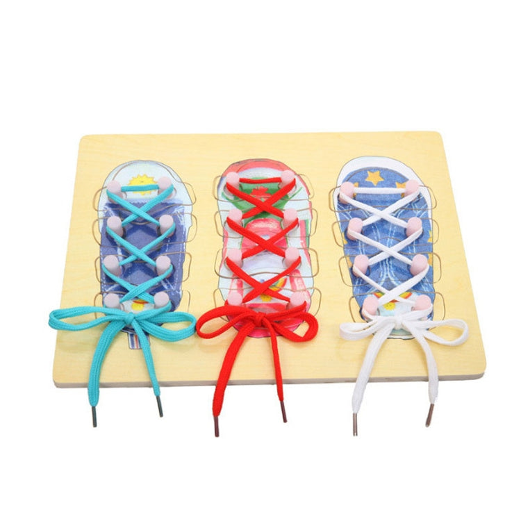 2 PCS Montessili Tie Shoelaces Puzzle Educational Early Education Toys(Wood Jigsaw) - Early Education Toys by buy2fix | Online Shopping UK | buy2fix