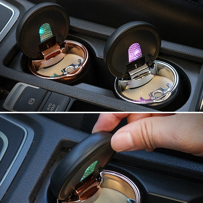 Car Ashtray Mini With Lamp And Cover Car Ashtray(N18B Silver) - In Car by buy2fix | Online Shopping UK | buy2fix