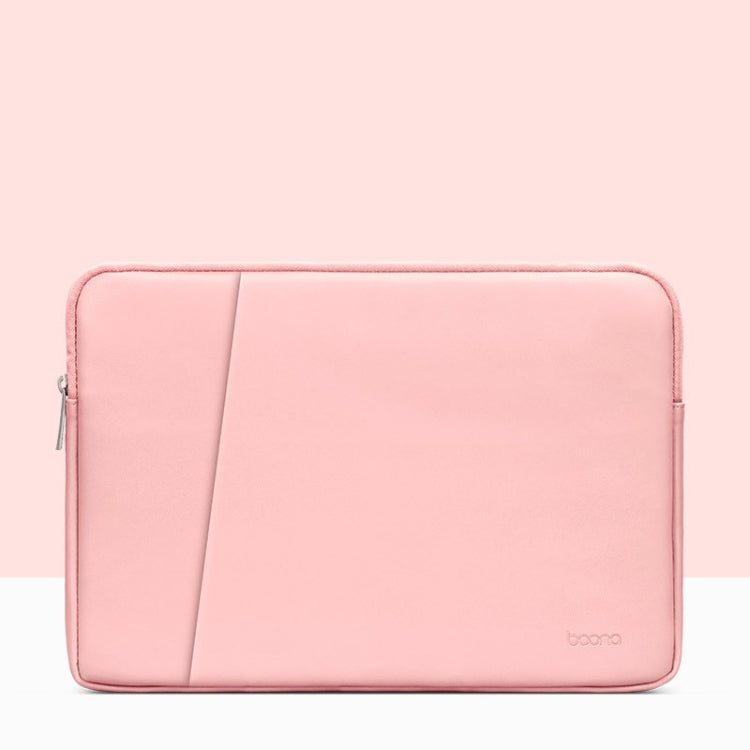 Baona BN-Q004 PU Leather Laptop Bag, Colour: Double-layer Pink, Size: 13/13.3/14 inch - 14.1 inch by Baona | Online Shopping UK | buy2fix