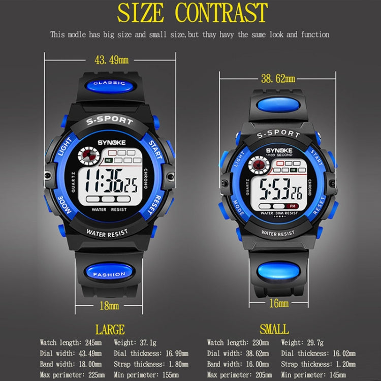 SYNOKE 99269 Children Sports Waterproof Digital Watch, Colour: Large (Yellow) - Silicone Strap Watches by SYNOKE | Online Shopping UK | buy2fix