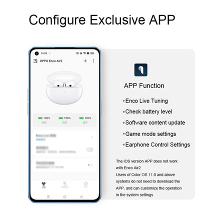OPPO Enco Air2 Wireless Semi-in-ear AI Call Noise Reduction Music Sports Bluetooth Earphones(White) - Bluetooth Earphone by OPPO | Online Shopping UK | buy2fix