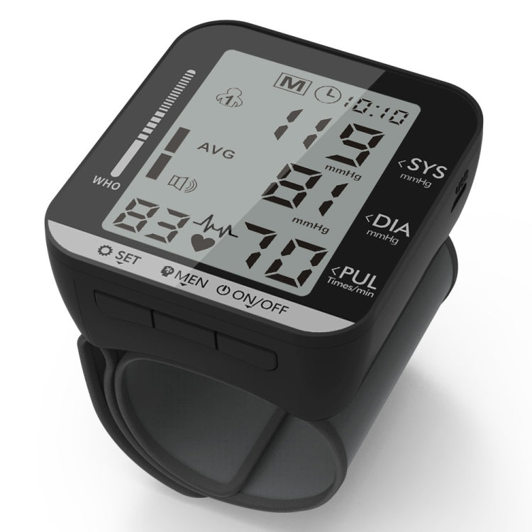 JZ-251A Household Automatic Electronic Sphygmomanometer Smart Wrist Blood Pressure Meter, Shape: Voice Broadcast(Black White) - Sphygmomanometer by buy2fix | Online Shopping UK | buy2fix