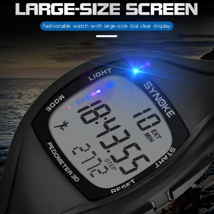 SYNOKE 9105 Multifunctional Sports Time Record Waterproof Pedometer Electronic Watch(Black) - LED Digital Watches by SYNOKE | Online Shopping UK | buy2fix