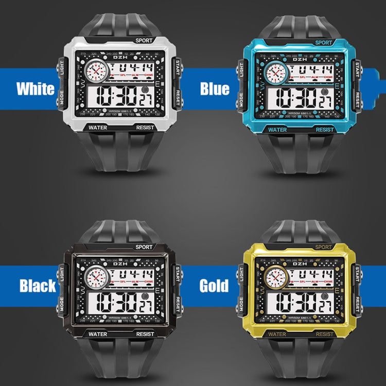 SYNOKE 6861 Outdoor Luminous Waterproof Multi-Function Square Large Screen Display Sports Electronic Watch(Black Gold) - LED Digital Watches by SYNOKE | Online Shopping UK | buy2fix