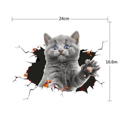 4 PCS 3D Simulation Animal Personality Car Stickers Glass Car Door Scratches Decorative Occlusion Stickers(Cat Style 1) - In Car by buy2fix | Online Shopping UK | buy2fix