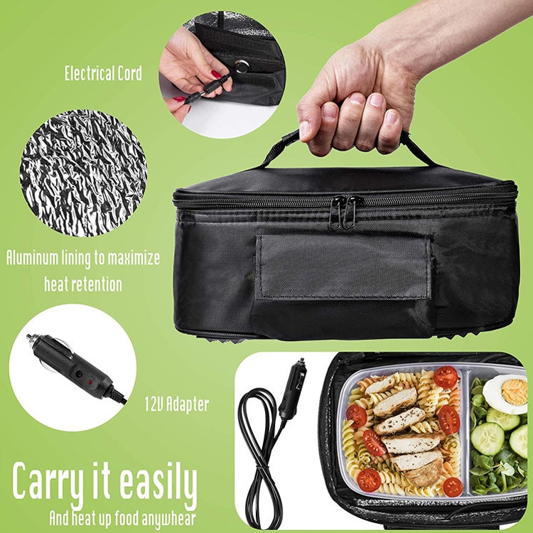 MZL005 12V Food Warmers Electric Heater Lunch Box Container(Black) - In Car by buy2fix | Online Shopping UK | buy2fix