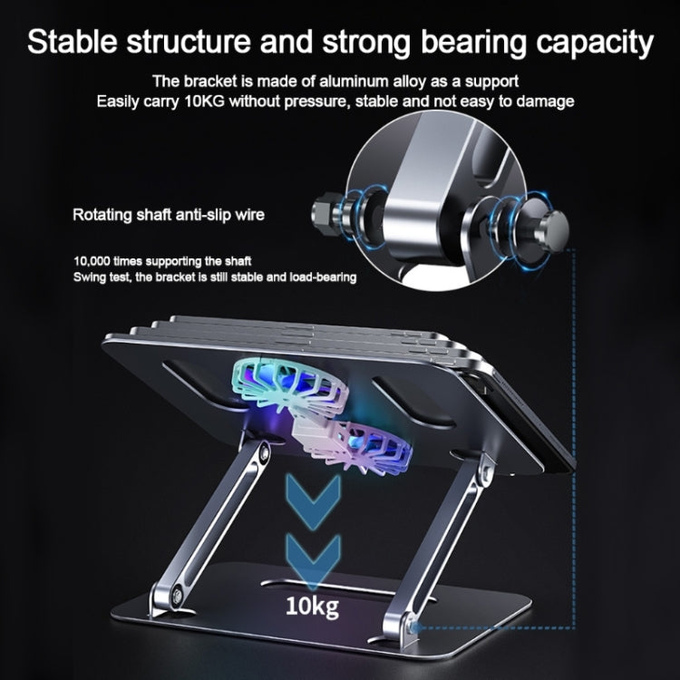 BONERUY P43F Aluminum Alloy Folding Computer Stand Notebook Cooling Stand, Colour: Silver with Type-C Cable - Cooling Pads by BONERUY | Online Shopping UK | buy2fix