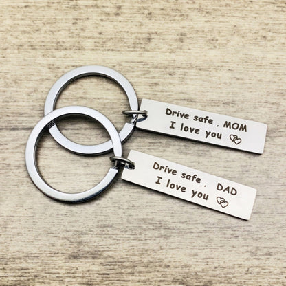 10 PCS C1010 Drive Safe Stainless Steel Tag Keychain 10x40mm(Mom) - In Car by buy2fix | Online Shopping UK | buy2fix