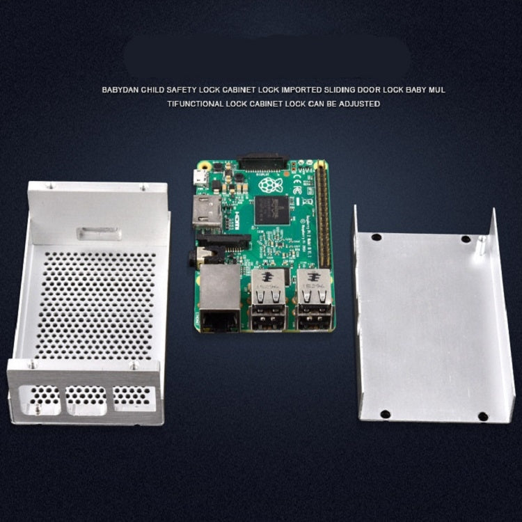 Aluminum Alloy Shell Grid Cooling Box For Raspberry Pi 3 Model B Pi 2/B + Black with Fan - Raspberry Pi Accessories by buy2fix | Online Shopping UK | buy2fix