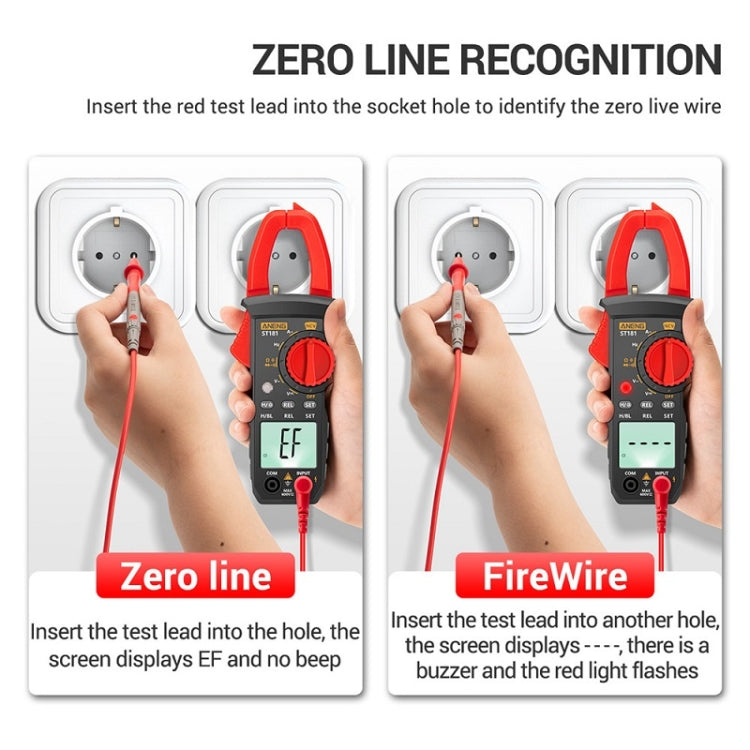 ANENG Intelligent Digital Backlit Clamp-On High-Precision Multimeter, Specification: ST182 with Temp Measurement - Digital Multimeter by ANENG | Online Shopping UK | buy2fix