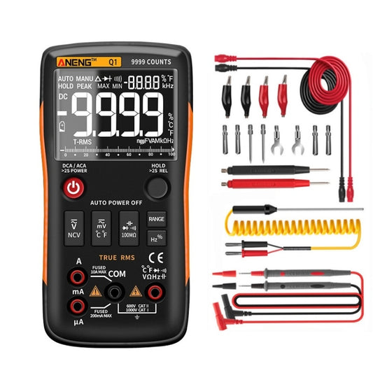 ANENG AN-Q1 Automatic High-Precision Intelligent Digital Multimeter, Specification: Standard with Cable(Orange) - Digital Multimeter by ANENG | Online Shopping UK | buy2fix