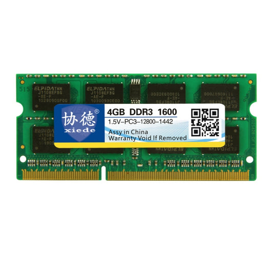 XIEDE X046 DDR3 NB 1600 Full Compatibility Notebook RAMs, Memory Capacity: 4GB - RAMs by XIEDE | Online Shopping UK | buy2fix