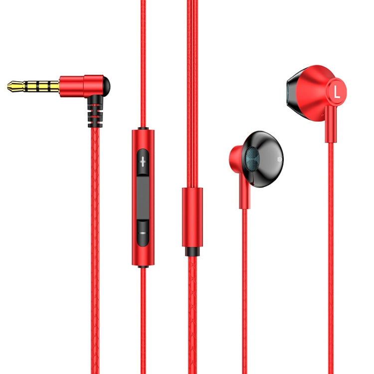 TS6800 3.5mm Metal Elbow Noise Cancelling Wired Game Earphone(Red) - Normal Style Earphone by buy2fix | Online Shopping UK | buy2fix
