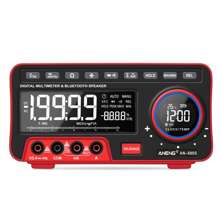 ANENG AN-888S Bluetooth Audio Display Voltage Current Multimeter, Standard No Battery(Black Red) - Consumer Electronics by ANENG | Online Shopping UK | buy2fix