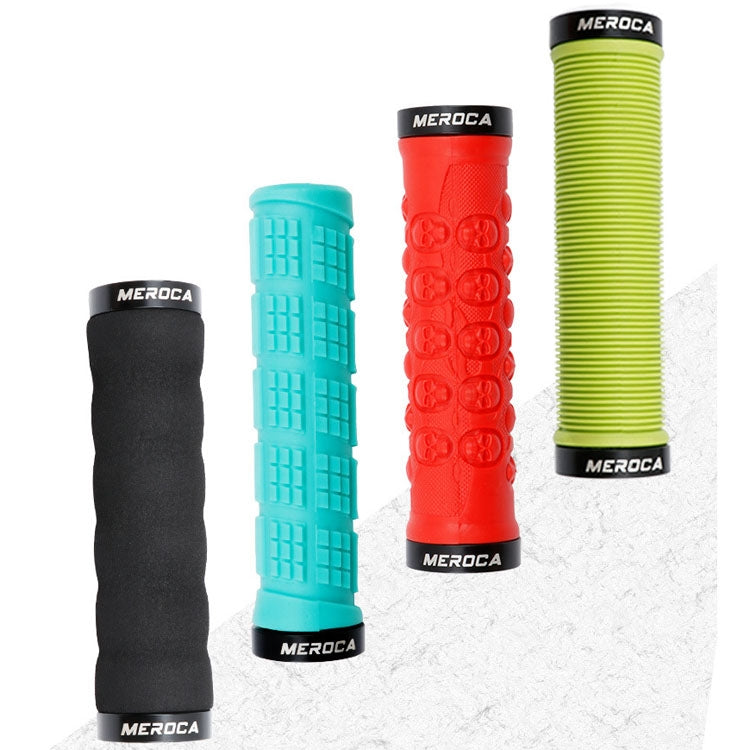 MEROCA Mountain Bike Anti-slip Shock Absorber Riding Grip Cover, Style: Bilateral Lock Skull ME23 Red - Bicycle Grips by MEROCA | Online Shopping UK | buy2fix